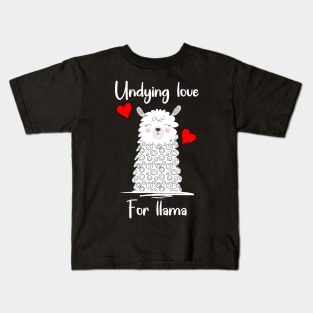 Undying Love For llama Kids T-Shirt